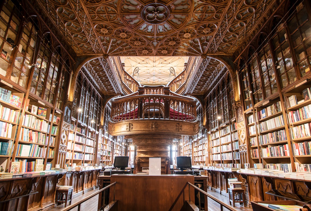 Discover the intricate design and rich history of the Livraria Lello bookstore in Porto, Portugal.